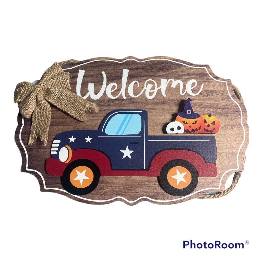 New Rustic Country Farmhouse Front Porch Welcome Sign Holiday